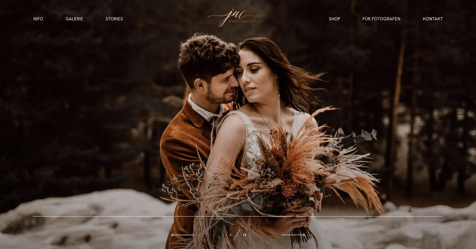 Startseite der Website jacphotography.de